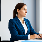 A professional woman, fully clothed in a modest business suit, seated attentively at a modern office desk. She is engaged in a feedback session with a professional colleague, also fully clothed in appropriate business attire. Her expression is thoughtful and open, reflecting a strong growth mindset and receptiveness to learning. The colleague's posture indicates supportive guidance, with a subtle gesture towards a report or screen. The background is a clean, well-lit contemporary office, designed for collaborative and professional work. Perfect anatomy, correct proportions, natural pose, well-formed hands, proper finger count. Professional photography, high-resolution, sharp focus, vibrant colors, safe for work, appropriate content, family-friendly.
