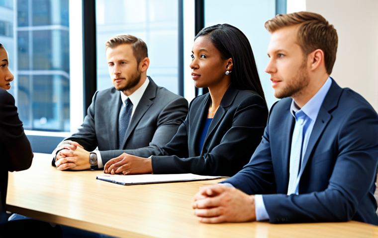 피드백 수용을 위한 적극적인 경청 기술 - Active Listening in a Professional Setting**

"A diverse group of professionals engaged in a meeting...