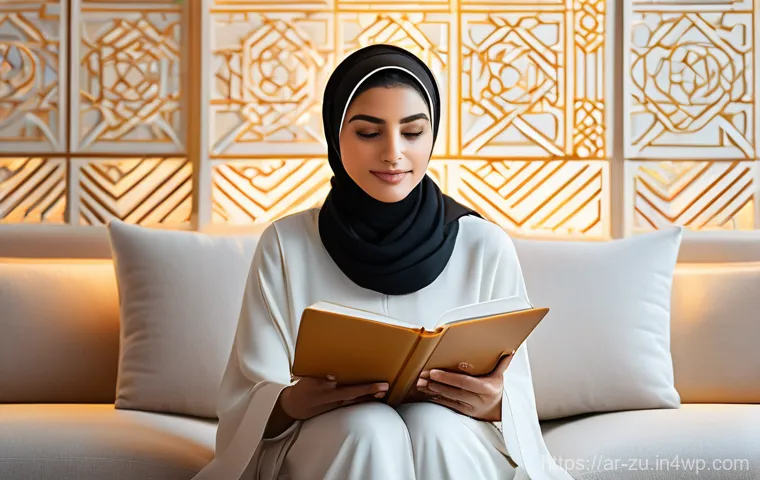 피드백 수용력 향상을 위한 온라인 코스 - **Prompt 1: "The Journey of Insight and Growth"**
    A serene and reflective young Arab woman in he...