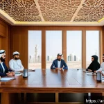 Home 18 피드백 수용을 위한 이해관계자 관리 방법 - A professional Middle Eastern business meeting scene featuring diverse Arab stakeholders engaged in ...