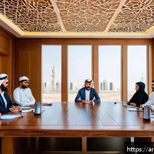 Home 30 피드백 수용을 위한 이해관계자 관리 방법 - A professional Middle Eastern business meeting scene featuring diverse Arab stakeholders engaged in ...