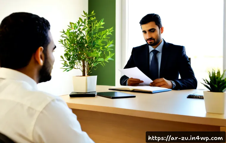 피드백 수용을 위한 스트레스 관리 방법 - Photorealistic workplace scene in a modern Gulf Arab office, a modestly dressed Arab professional ca...